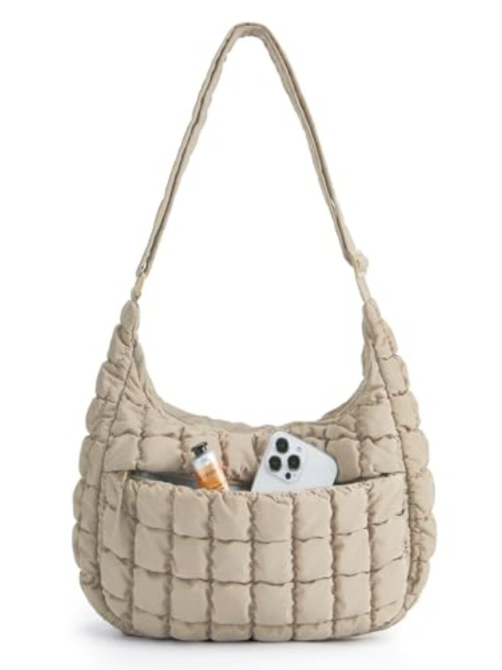 Quilted Puffy Crossbody Shoulder Bag Convertible Clutch Purse